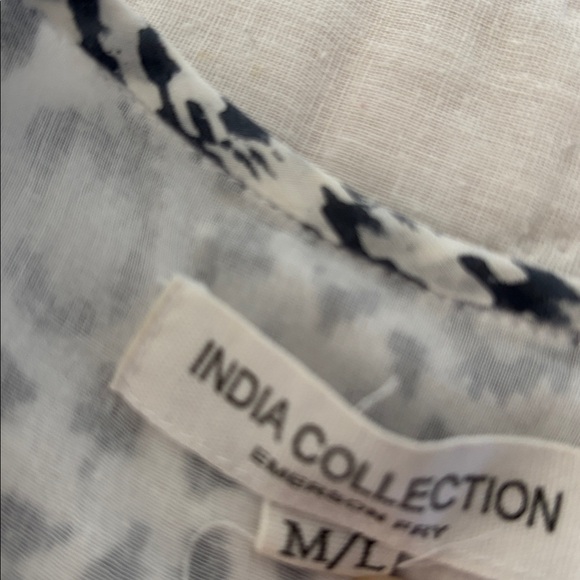 EMERSON FRY India Collection ISLA Gray White Leopard Dress Casual Cotton M L - Picture 6 of 11